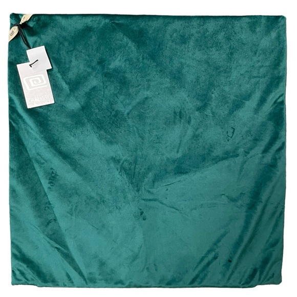 NWT Callisto Home Emerald Green Velour & Silver Pattern 22x22” Pillow Cover - Picture 4 of 4